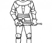 Coloriage Chevalier portant Fléau Médiéval