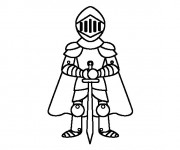 Coloriage Chevalier portant l'épée de deux mains