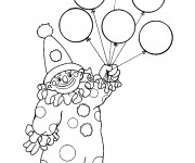 Coloriage et dessins gratuit Des ballons dans la main de clown à imprimer