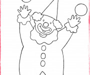 Coloriage et dessins gratuit Le clown et les quatres boules à imprimer