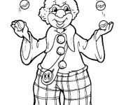 Coloriage Un clown jongle avec des boules