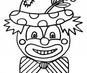 Coloriage Un clown porte une fleur sur son chapeau