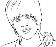 Coloriage et dessins gratuit Cheveux de Justin Bieber à imprimer