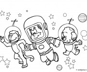 Coloriage et dessins gratuit Animaux Astronautes à imprimer