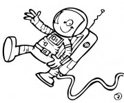 Coloriage et dessins gratuit Astronaute bande dessinée à imprimer