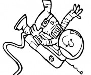 Coloriage et dessins gratuit Astronaute portant la combinaison spatiale à imprimer