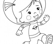 Coloriage et dessins gratuit Cosmonaute dessin animé à imprimer