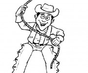 Coloriage et dessins gratuit Cowboy lance sa corde à imprimer