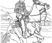 Coloriage et dessins gratuit Cowboy western à imprimer