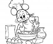 Coloriage Mickey Mouse Cuisinier