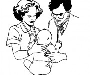 Coloriage Docteur et bébé