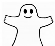 Coloriage et dessins gratuit Fantome de Halloween facile à imprimer