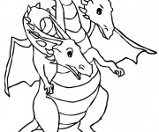 Coloriage et dessins gratuit Dragon à deux tête à imprimer