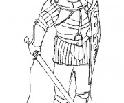 Coloriage Chevalier avec une épée