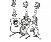Coloriage et dessins gratuit Guitare en ligne à imprimer