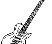 Coloriage et dessins gratuit Guitare rock facile à imprimer