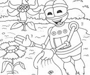 Coloriage Un Robot Jardinier
