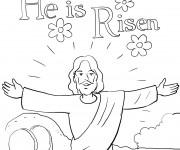 Coloriage Jésus est ressuscité