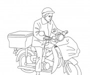Coloriage et dessins gratuit Le facteur à vélo à imprimer