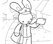 Coloriage et dessins gratuit Le lapin facteur à imprimer