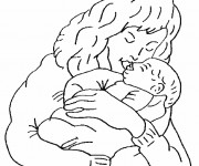 Coloriage et dessins gratuit Maman et bébé à imprimer