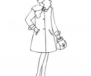 Coloriage Mannequin portant un manteau