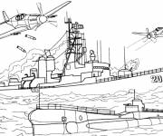 Coloriage et dessins gratuit Guerre navale à imprimer