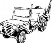 Coloriage et dessins gratuit Jeep Militaire à imprimer