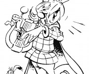 Coloriage et dessins gratuit Asterix et la harpe à imprimer