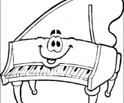 Coloriage et dessins gratuit Le piano souriant à imprimer