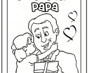 Coloriage La Fille exprime son amour a son Papa
