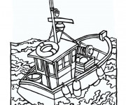 Coloriage et dessins gratuit Pêcheurs dans la mer à imprimer