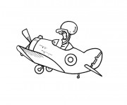 Coloriage et dessins gratuit Avion de guerre drôle à imprimer