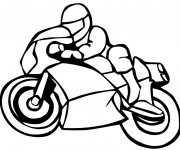 Coloriage Motocyclette de course