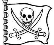 Coloriage et dessins gratuit Pavillon pirates à imprimer