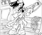 Coloriage et dessins gratuit Pirate des caraibes à imprimer