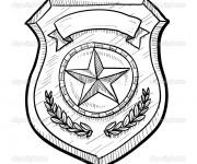 Coloriage badge de police américain