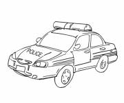 Coloriage et dessins gratuit Dessin voiture de police à imprimer