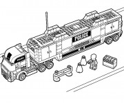 Coloriage et dessins gratuit La camion de police de Lego City à imprimer