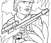 Coloriage et dessins gratuit Soldat de guerre à imprimer