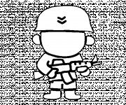 Coloriage Soldat petit enfant dessin