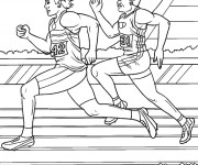 Coloriage et dessins gratuit Athlétisme course de vitesse à imprimer