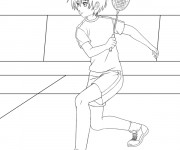 Coloriage et dessins gratuit Badminton dessin animé à imprimer