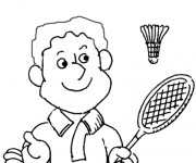 Coloriage et dessins gratuit Badminton pour enfant à imprimer