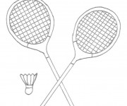 Coloriage Équipement Badminton facile