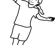 Coloriage et dessins gratuit Fille qui joue au Badminton à imprimer