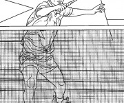 Coloriage et dessins gratuit Joueur de Badminton et Filet à imprimer