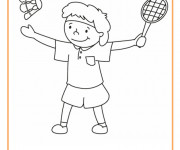 Coloriage Joueur mignon de Badminton