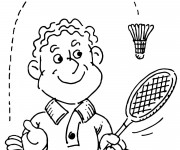 Coloriage et dessins gratuit Raquette et Volant de Badminton à imprimer