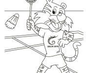 Coloriage et dessins gratuit Shera joueur de Badminton à imprimer